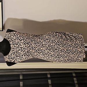 Love,Fire Light Pink & Black Leopard Print Dress M